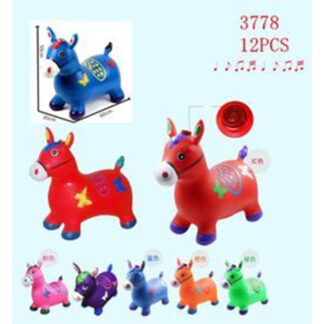 *HT 128 – @3778* *$6.5x12 Assofrted Color Inflatable Bouncing Horse * 0763236582053 *
