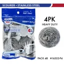 Scourer Stainless Steel 4Pc 16552-P4  48PK