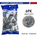Scourer Stainless Steel 6Pc 16553-P6  48PK