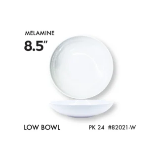 Melamine Low Bowl 8.5" Plain white 82021-W  PK241.42